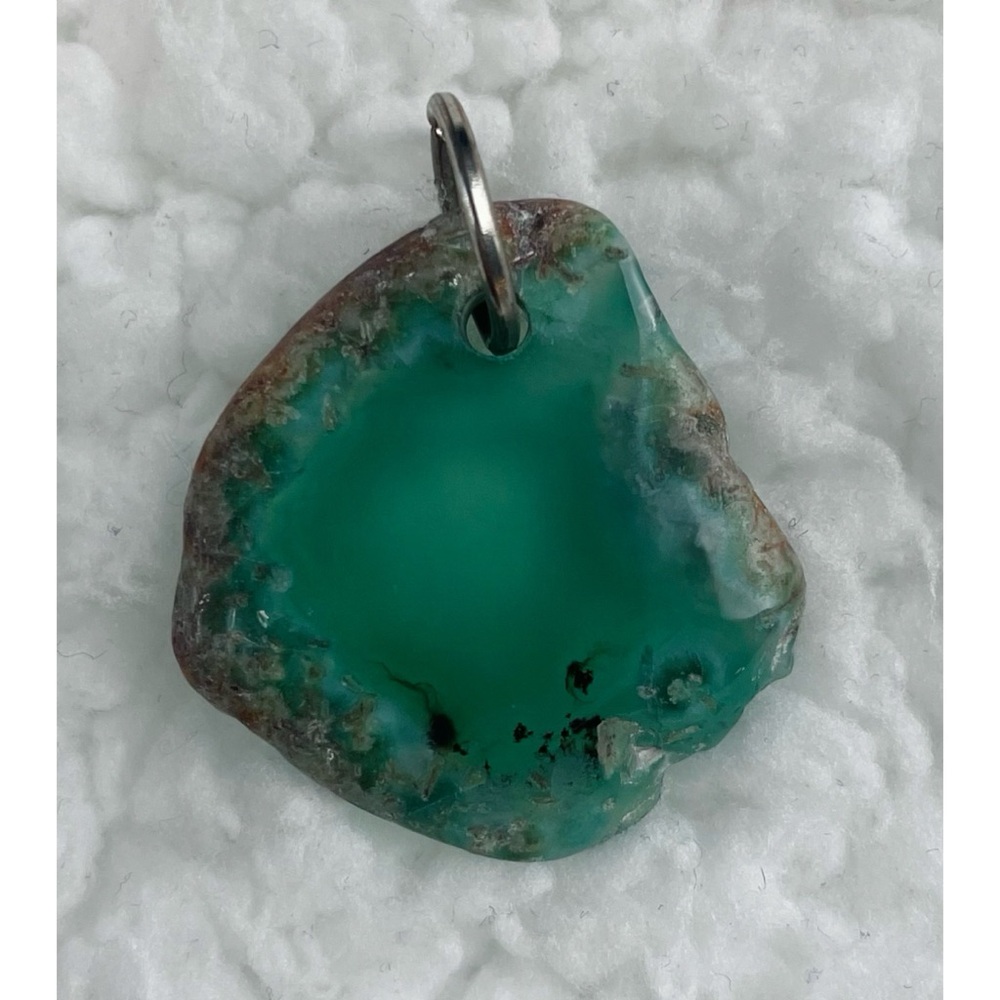 3-Piece Green Agate Slice Pendant Set - Picture 7 of 9